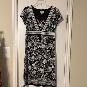 LOFT Monochrome Floral Dress